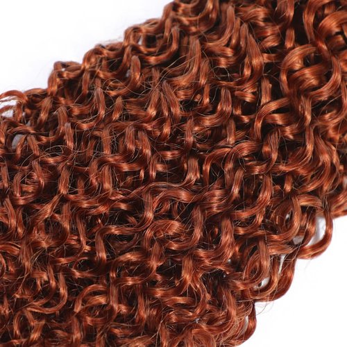 Color 33 Bundles Human Hair Auburn Kinky Curly Bundles 12 12 12 Inch Huxowax Peruvian Virgin Remy Hair Extensions Double Weft Copper Red Kinky Curly Bundle
