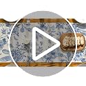 Blue 13x108 Inch Seasonal Peony Azalea Table Runner for Home & Dining