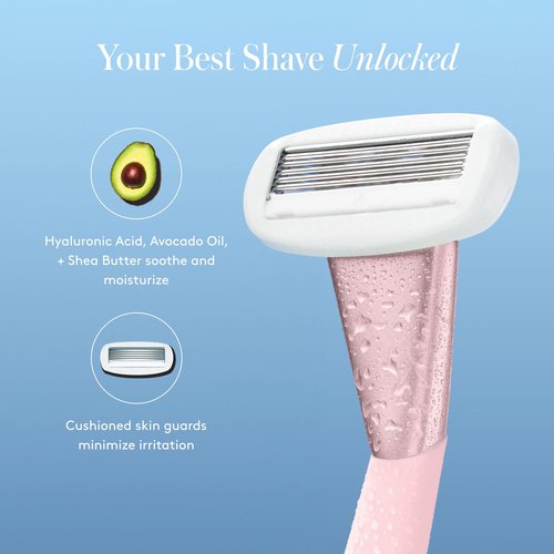 Athena Club Women's Extra Gentle Cloud Shave Foam + 4 Razor Blade Refills, Shaving Gel, Petal Bloom Scent