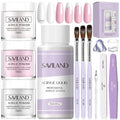 SAVILAND Acrylic Nail Kit - Professional Beginner Set with Clear, White & Pink Powder, 100 Nail Forms