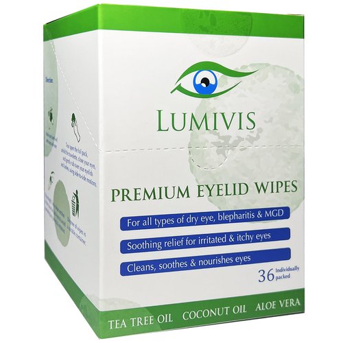 Lumivis Tea Tree Oil Eyelid Wipes – 36 Individually Wrapped Pads for Daily Eye Cleansing, Makeup Removal & Eyelid Hygiene – Gentle, Soothing, Natural Formula
