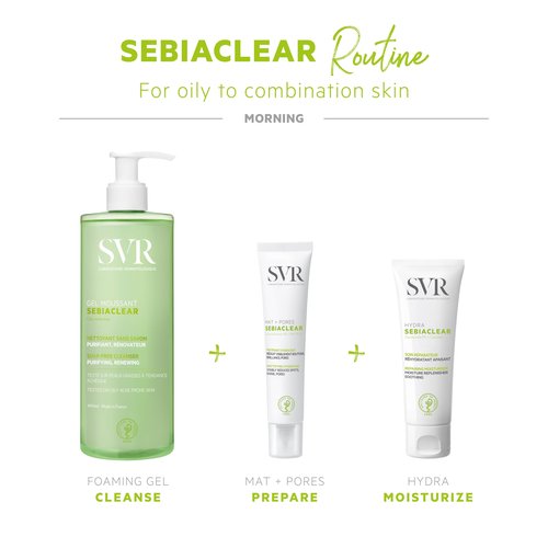 SVR Sebiaclear Mat+Pores Mattifying Face Cream. 4% Niacinamide Non-Comedogenic Moisturizer for Oily to Combination Skin. Controls Shine & Visibly Tighten Pores. Oil-Free, 1.3 fl.oz