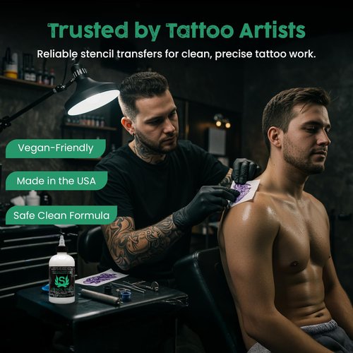 Stencil Stuff Tattoo Stencil Transfer Gel – 8oz Tattoo Stencil Transfer Solution – Vegan-Friendly Stencil Gel – Fast-Drying and Long-Lasting – Clean and Easy Application