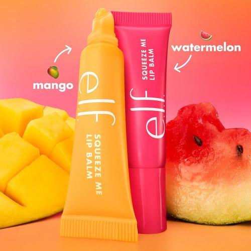 e.l.f. Squeeze Me More Lip Balm Duo - Moisturizing Sheer Tint with Hyaluronic Acid | Vegan Mango & Watermelon