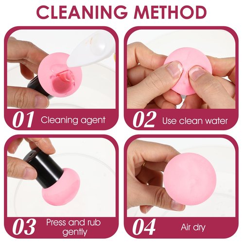 Dimeho 6 Pcs Foundation Sponge Powder Puff, Mushrooms Makeup Sponge Puff with Handles Dry and Wet Facial Face Makeup Puffs Makeup-Tools for Foundation Concealer Creams Powders
