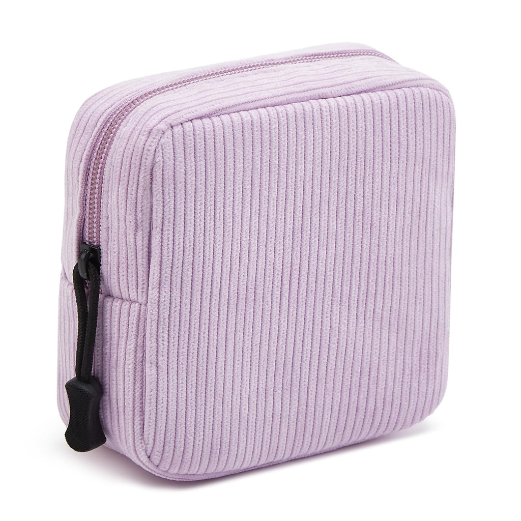 ZOEMTIU Small Makeup Bag for Purse,Mini Cosmetics Bag cute Zipper corduroy Cosmetic Pouch Storage Pouch Travel Toiletry Organizer for Women Girls(Purple)