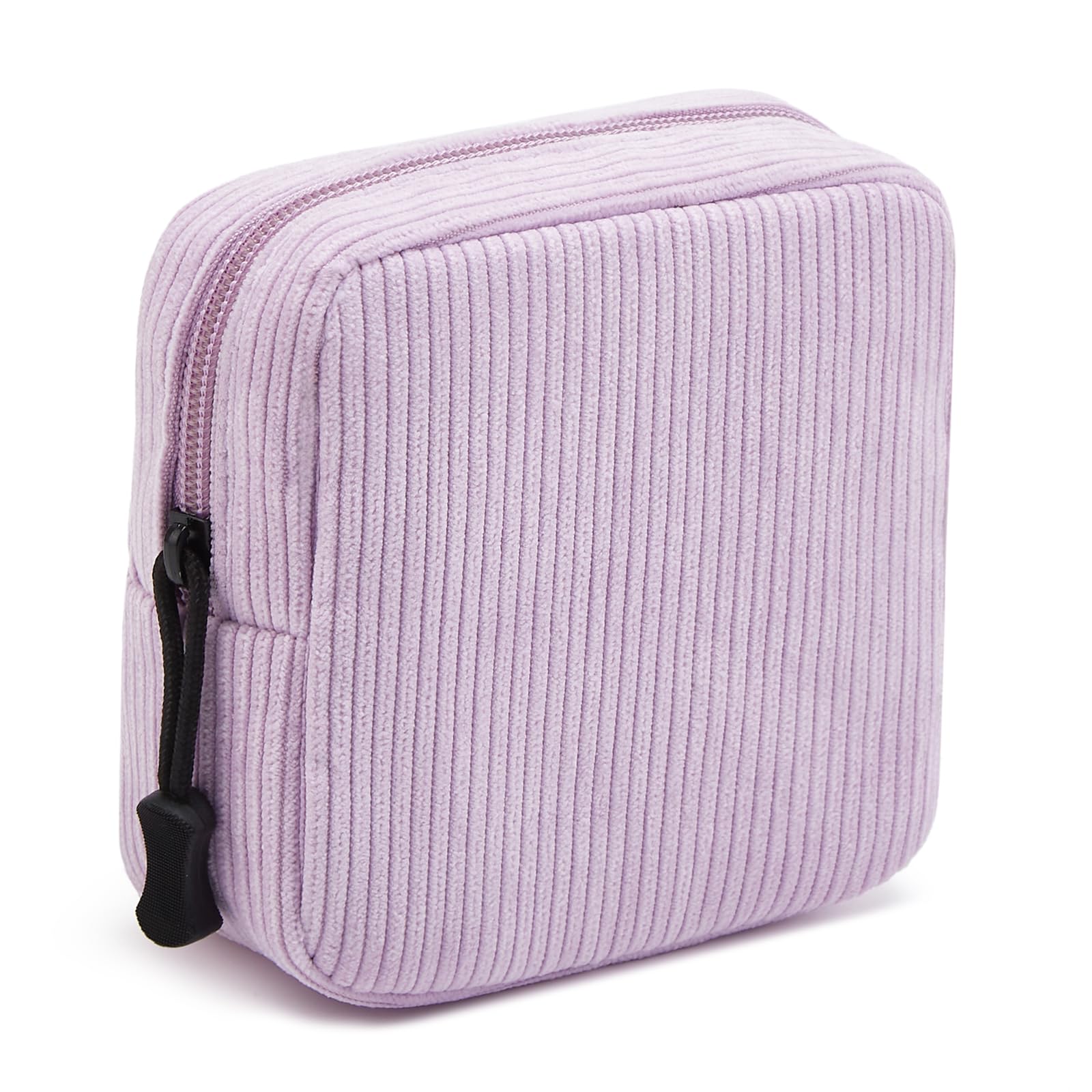 ZOEMTIU Small Makeup Bag for Purse,Mini Cosmetics Bag cute Zipper corduroy Cosmetic Pouch Storage Pouch Travel Toiletry Organizer for Women Girls(Purple)