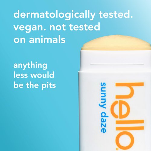 hello Sunny Daze Aluminum Free Deodorant for Women and Men with Shea Butter, 24-Hour Freshness, Baking Soda Free Deodorant, Dermatologically Tested, 2.6 oz Stick, 2 pack