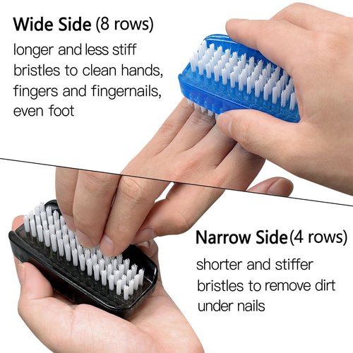 Nail Brush for Cleaning Fingernails Hand Fingernail Scrub Brush Two Sided Soft Stiff Bristles Scrubber Brushes for Cleaning Hand and under Nails,4 PCS
