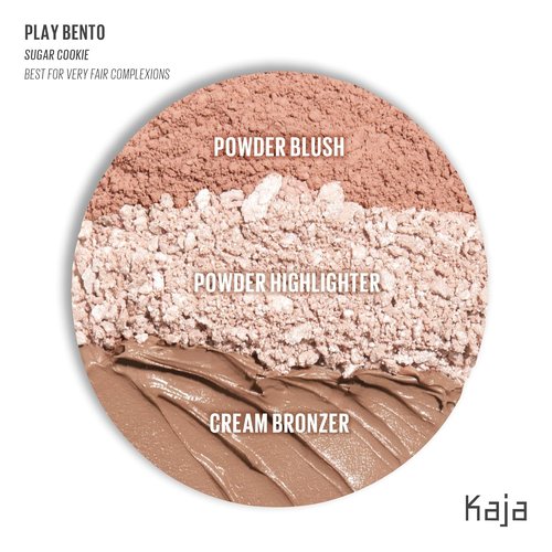 Kaja 3-in-1 Blendable Sculpting Trio - Play Bento | with Mango Seed Butter, Cream Bronzer, Powder Blush, and Highlighter, 00 Sugar Cookie