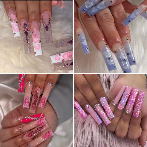 700pcs Square Nail Tips No C Curve Clear Straight Nail Extension Acrylic Nails Tip For Nail Salons With Box