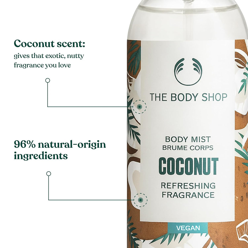 The Body Shop Coconut Body Mist - Refreshing Tropical Scent - Vegan Formula - 3.3 oz