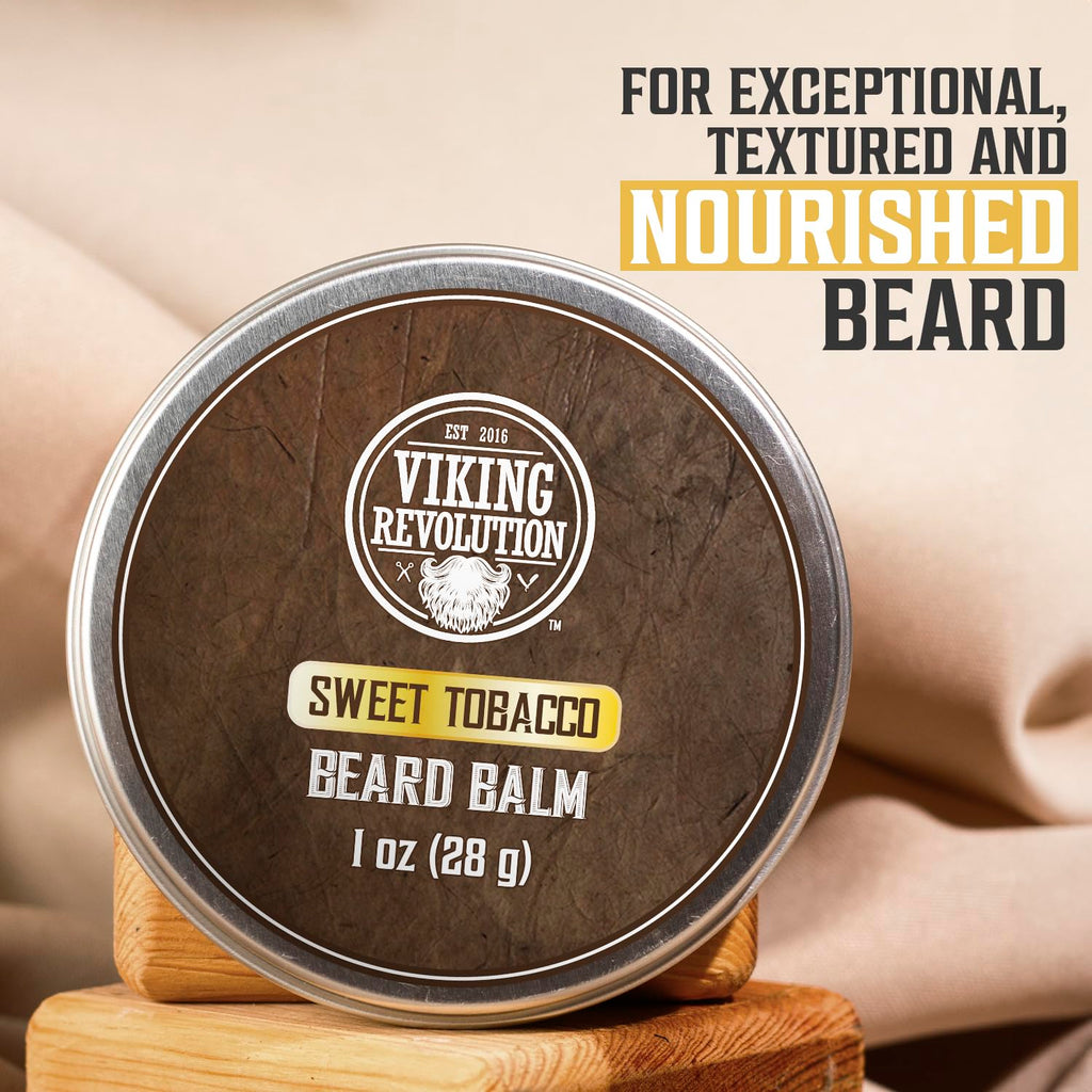 Viking Revolution Beard Balm Variety Pack - 4 Scents for Styling & Softening Beards | 1oz Each
