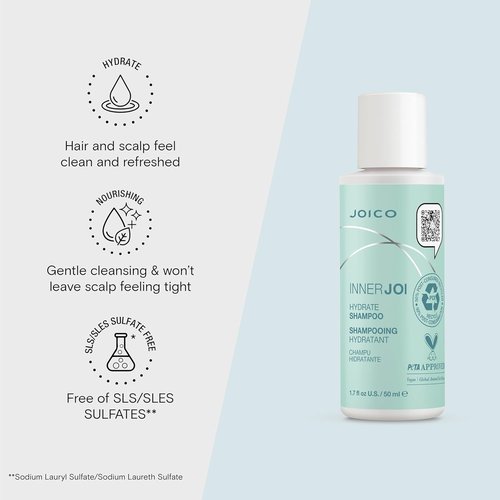Joico InnerJoi Hydrate Shampoo - Sulfate & Paraben Free | Vegan Formula for Dry Hair & Scalp