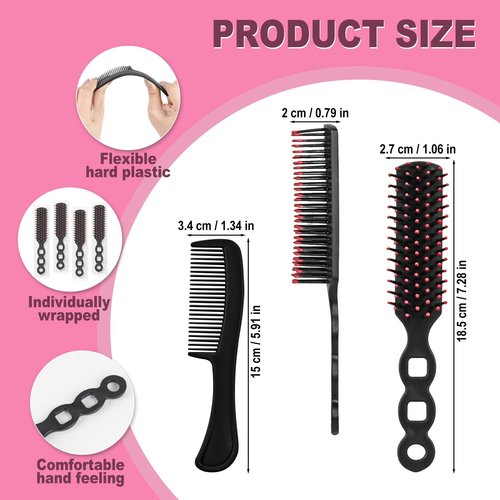 Hair Brush and Combs Bulk Individually Wrapped for Homeless,Disposable Hair Combs Bulk Hair Brushes Detangling Hairbrush for Women Shelter Nursing Hotel Church Charity Supplies100