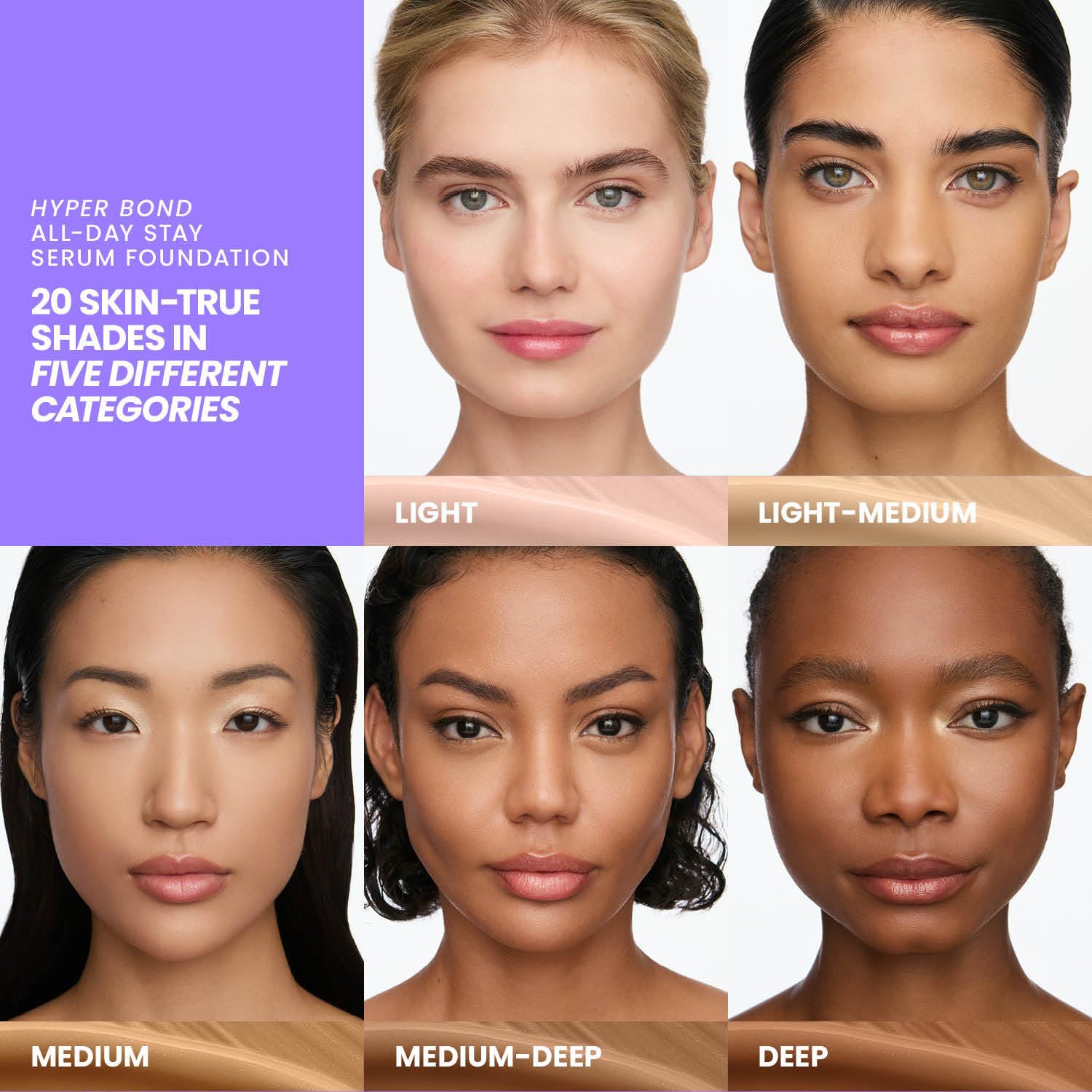 Wonderskin Hyper Bond All-Day Stay Serum Foundation - Waterproof & Transfer-Proof | 24HR Longwear with Niacinamide & Hyaluronic Acid - Lightweight Natural Finish (Afterglow)