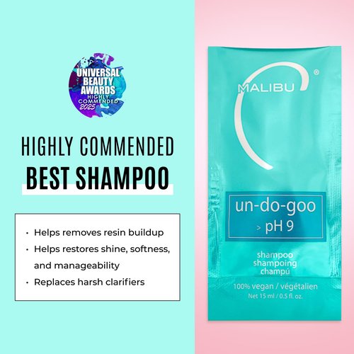 Malibu C Un-Do-Goo Clarifying Shampoo - Sulfate-Free Cleanser for Shine Restoration - Removes Product Build-Up
