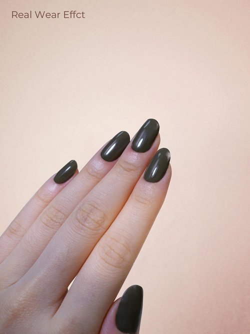 Beaolata Real Gel Nail Strips (No UV Light Needed) - 44Pcs Salon Quality Nail Stickers - Long Lasting Polish Wraps for Women, Easy Apply & Remove (Fern Brown)