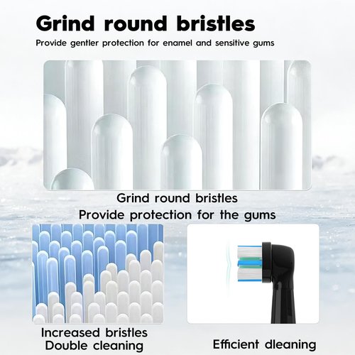 iO Replacement Heads Compatible with Oral b iO 2/3/4/5/6/7/8/9/10 Series Electric Toothbrush,Toothbrush Heads with Medium-Hard Bristles for Plaque Removal & Teeth Care,6pcs