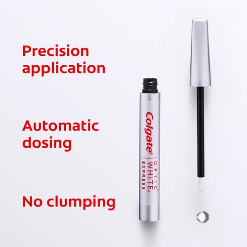 Colgate Optic White Express Teeth Whitening Pen, Teeth Stain Remover for Whiter Teeth in 1 Day, Enamel Safe, Designed for No Tooth Sensitivity, 0.08 OZ