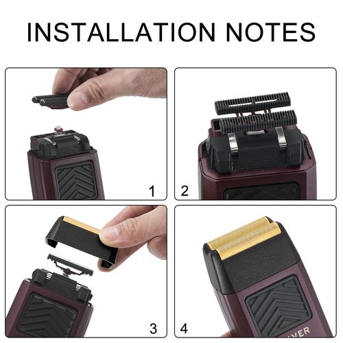 2 pcs Professional 5 Star Series Finale Shaver Shaper Replacement Super Close Gold Foil and Cutter Bar Assembly, Compatible with Wahl Shaver Foil Model 7043-100,Shaving for Barbers and Stylists