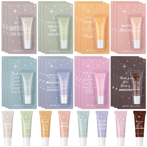 Linyuthia 24 Pcs Appreciation Gifts Lip Balm Bulk Moisturizing Balm for Dry Cracked lips Team Thank You Gift Volunteer Appreciation Party Favor for Women Teacher Employee Coworkers Nurse Girls Friend