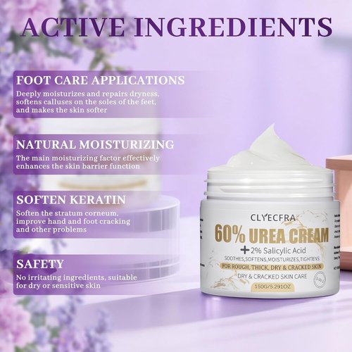 Urea Cream 60% by [Brand Name] - Maximum Strength 5-in-1 Moisturizer for Rough, Dry Skin | 150g