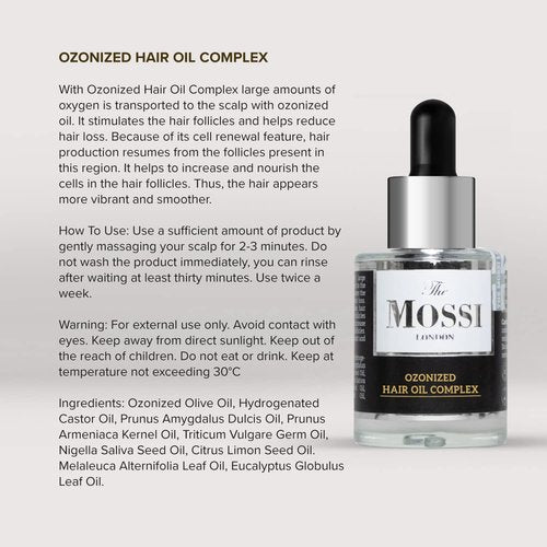 The Mossi London Ozonized Scalp Oil, Hair growth Complex, Hair oil for Dry Scalp, Hair Growth oil For Man, Woman, Scalp Treatment, All Hair Types (1.01 fl Oz. - 30 ml)