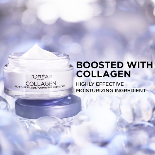 L'Oreal Paris Collagen Moisture Filler Facial Moisturizer, Anti Aging Face Cream, Non-Greasy Skin Care Formula For Up to 48HR Hydration, 1.7 oz