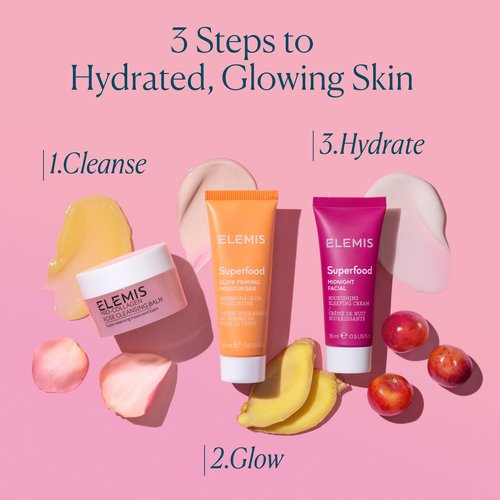 ELEMIS Superfood Midnight Facial 15ml, Travel Size, Moisturizer Face Cream, Hydrating Face Moisturizer for Dry Skin, Firming Facial Cream, Camu Camu & Vitamin C Cream