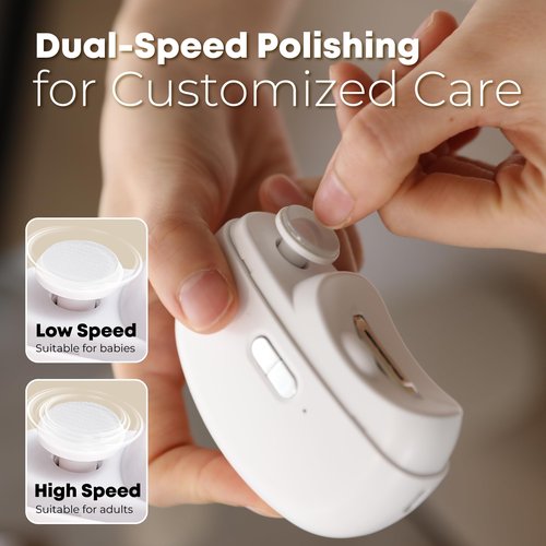 Electric Automatic Nail Clipper - 2 in 1 Auto Fingernail Cutter and Polishing Grinder for Baby Senior Adults - Rechargeable Cordless USB Battery Fingernail Trimmer