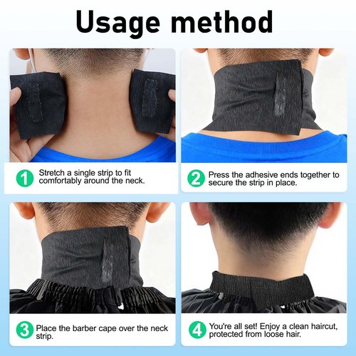 Feisate Neck Strips Barber Accessories Professional, Barber Supplies 5 Rolls & 500 Strips, Disposable Barber Neck Strip, Barber Neck Tape for Hair Cutting, Barber Shop Stuff, Black
