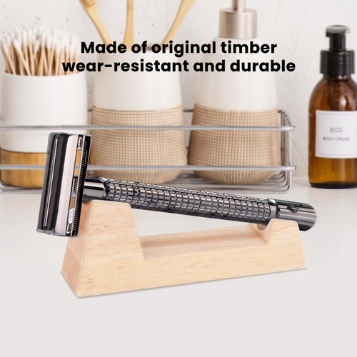 MAOUDA Wooden Safety Razor Stand - for Henson AL13 / AL13-M / Ti22 - Stand of Minimalism to Hold Your Razor - Luxury Razor Display Stand for Storing Your Razor