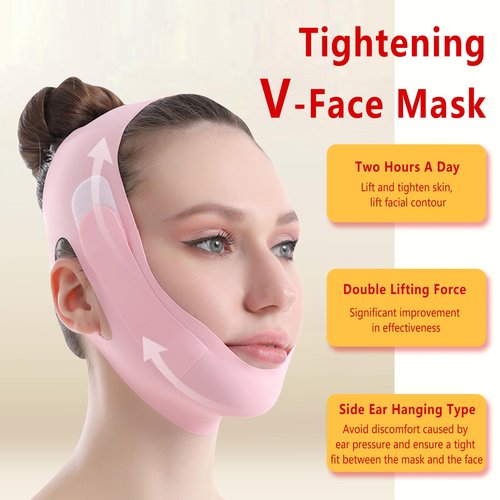 V - Line Neck Lift Tape Silicone Face Mask Dou Ble Chin Reducer, V - Line Lifting Mask Chin Strap For Sleeping - Sculpting Jawline & Double Chin Reduction