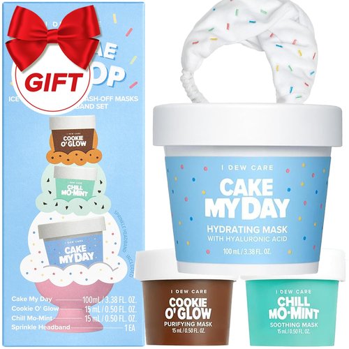 I DEW CARE Wash Off Face Mask Set - Sundae Scoop | Skincare Set for Girls & Teens, Face Mask Kit, Moisturizing & Soothing, Hydrating, Hyaluronic Acid, Travel Mini, Stocking Stuffers, Teen Girl Gifts