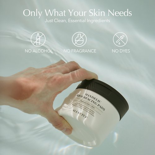 ALLSETUP AHA + PHA Exfoliating Toner Pad, Mandelic Resurfacing - 70 Sheets, Controls Oil, Smooth Skin, Refines Pores, Daily Care for Sensitive Skin