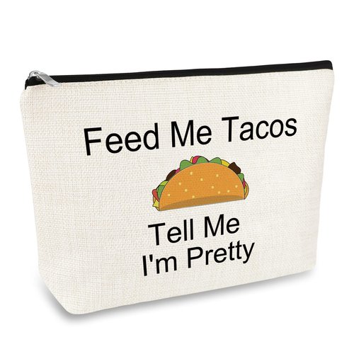 Funny Taco Lover Gifts Makeup Bag Gift for Women Girls Taco Day Gift Taco Party Gift Girlfriend Wife Soulmate Birthday Anniversary Christmas Wedding Gift for Friends Sister Cosmetic Bag Pouch