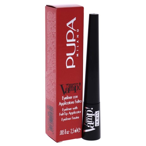 Pupa Milano Vamp! Definition Liner - Eyeliner With Felt Applicator - Matt and Pearly Finishes - Precise, Flawless and Defined Color - Ultra Pigmented - 100 Extra Black - 0.85 Oz (Pack of 2)