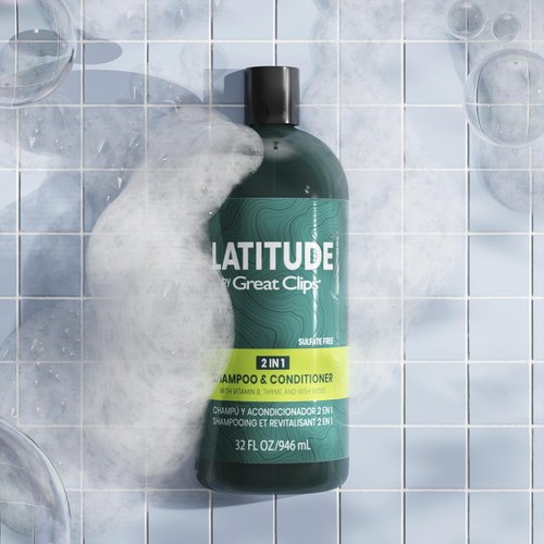 GREAT CLIPS LATITUDE 2-in-1 Shampoo + Conditioner | Daily Shampoo and Conditioner Set for Men | Promotes Full + Healthy Hair | 32oz | Packaging May Vary