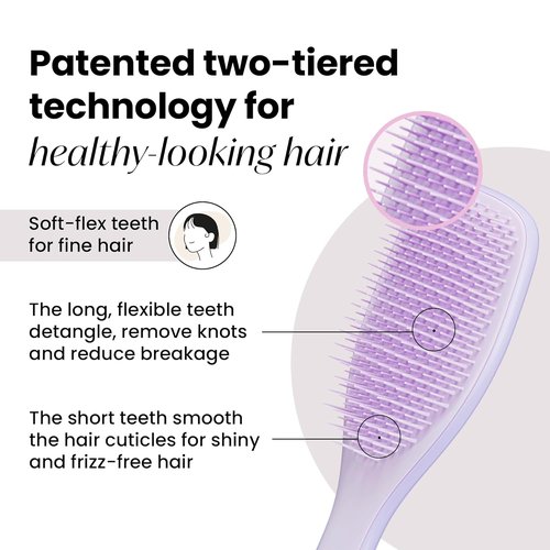 Tangle Teezer Ultimate Detangler Brush Duo - Fine & Fragile Hair Care, Purple & Pink/Mint