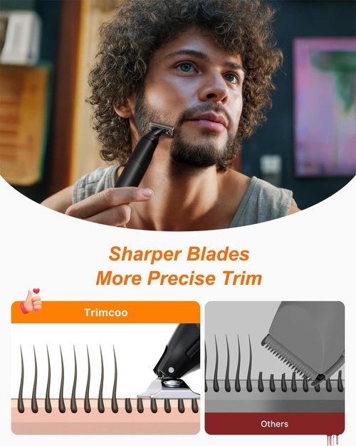 Skiennix Beard & Body Hair Trimmer - All-in-One USB-C Fast Charging, Waterproof Groomer, Black