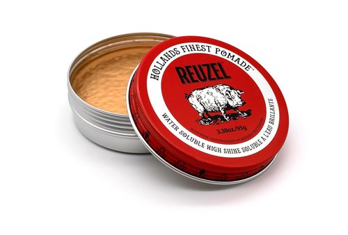 Reuzel Red Pomade - Medium Hold Water Soluble Styling Cream | High Shine & Easy Wash Out for All Hair Types