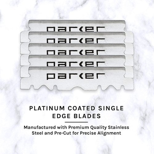 Parker Premium Platinum 1/2 Blades, ** 200 Count **, For Professional Barber Razors, Shavette Razors and Disposable Blade Straight Razors that accept Half of a Double Edge Razor Blade