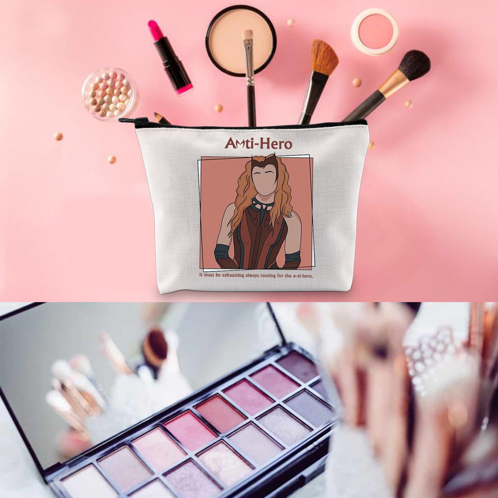WCGXKO Wanda Witch Makeup Bag Witch Movie Fans Gifts Zipper Pouch Makeup Bag (Ant)