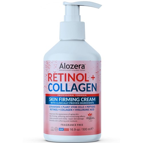 Alozera Skin Firming Retinol Collagen Lotion - Non-Greasy, Lightweight Moisturizer for Aging Skin | 16.9 oz