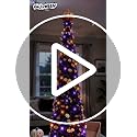 Halloween Black Tinsel Tree with Orange & Purple String Lights - 5 Ft Decor