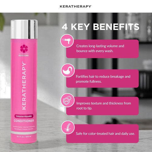 Keratherapy Keratin Infused Volume Conditioner - 10.1 fl. oz. | Thickening Formula with Hemp Seed Oil & Sea Kelp