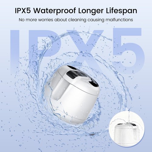 Cordless Ultrasonic Retainer Cleaner Machine, MEKO Rechargeable Denture Cleaner with 4000mAh Battery, 48kHZ, IPX5 Waterproof Dental Pod for Aligner, Braces, Jewelry, Toothbrush Head-White