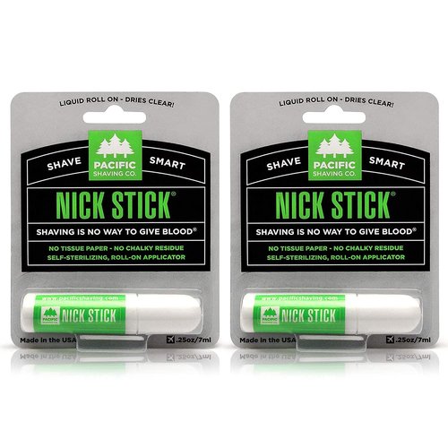 Pacific Shaving Company Nick Stick - Essential Liquid Roll-On for Nicks - Dries Clear with Vitamin E & Aloe Vera | 0.25 Oz, 2 Pack