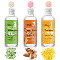Mini Pre Wax Spray and After Wax Spray, Triple-bottle Set After Wax Care with Pre Wax Cleanser, Wax Remover Oil and Skin Soother Organic Aloe Vera Gel for Sensitive Skin